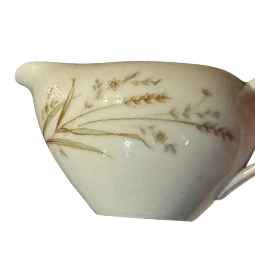 VTG Golden Harvest Wheat Sugar Creamer Set China Japan Wheat‎ Gold Rim Coffee